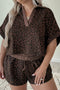 Western Style Leopard Print Matching Short Set