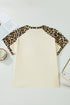 Western Style Leopard Print Patchwork Polo Tee