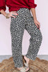 Western Style Leopard Print Relaxed Barrel Jeans