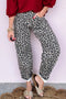 Western Style Leopard Print Relaxed Barrel Jeans