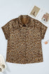 Western Style Leopard Print Short Sleeve Dolman Shirt