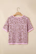 Western Style Leopard Print Short Sleeve Sweater Cardigan