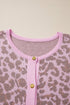 Western Style Leopard Print Short Sleeve Sweater Cardigan