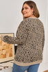 Western Style Leopard Print Textured Long Sleeve Top