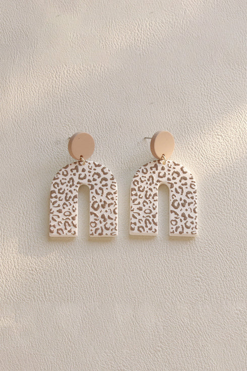 Western Style Leopard Print U Shaped Drop Earrings