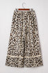 Western Style Leopard Print Wide Leg Cropped Pants