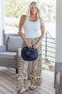 Western Style Leopard Print Wide Leg Cropped Pants