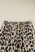 Western Style Leopard Print Wide Leg Cropped Pants