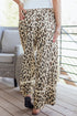 Western Style Leopard Print Wide Leg Cropped Pants