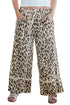 Western Style Leopard Print Wide Leg Cropped Pants