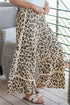 Western Style Leopard Print Wide Leg Cropped Pants