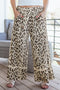 Western Style Leopard Print Wide Leg Cropped Pants