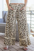 Western Style Leopard Print Wide Leg Cropped Pants