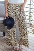 Western Style Leopard Print Wide Leg Cropped Pants