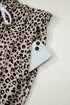 Western Style Leopard Print Wide Leg Terry Knit Pants