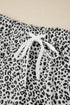 Western Style Leopard Print Wide Leg Terry Knit Pants