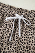 Western Style Leopard Print Wide Leg Terry Knit Pants