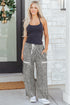 Western Style Leopard Print Wide Leg Terry Knit Pants