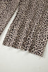 Western Style Leopard Print Wide Leg Terry Knit Pants