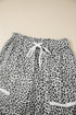 Western Style Leopard Print Wide Leg Terry Knit Pants