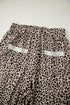 Western Style Leopard Print Wide Leg Terry Knit Pants
