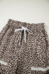 Western Style Leopard Print Wide Leg Terry Knit Pants