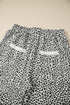 Western Style Leopard Print Wide Leg Terry Knit Pants