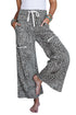 Western Style Leopard Print Wide Leg Terry Knit Pants