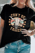 Western Style Longhorn Graphic Print Crew Neck Tee