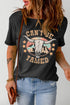 Western Style Longhorn Graphic Print Crew Neck Tee