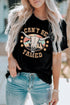 Western Style Longhorn Graphic Print Crew Neck Tee