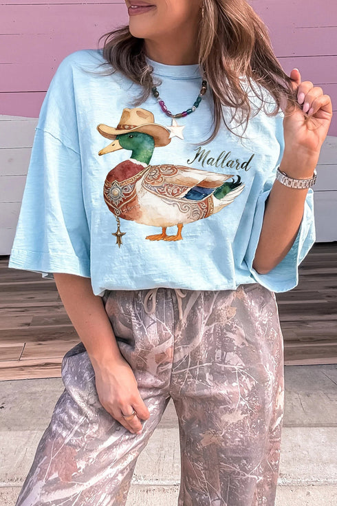 Western Style Mallard Graphic Short Sleeve Tee