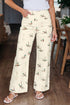 Western Style Mallard Printed Cuffed Hem Jeans