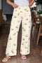 Western Style Mallard Printed Cuffed Hem Jeans