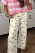 Western Style Mallard Printed Cuffed Hem Jeans