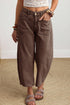 Western Style Patch Pocket Ankle Length Barrel Jeans