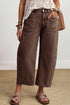 Western Style Patch Pocket Ankle Length Barrel Jeans