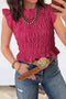 Western Style Plaid Shirred Ruffle Trim Tank Top