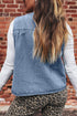 Western Style Pleated Patchwork Denim Tank Top