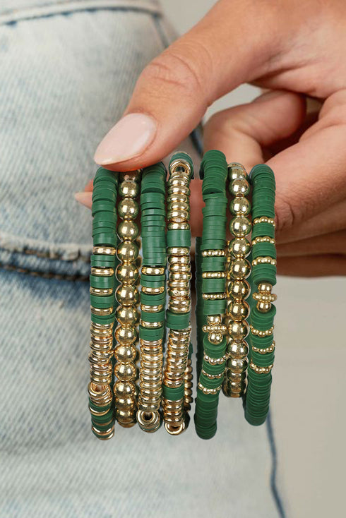 Western Style Polymer Clay Beaded Stackable Bracelet Set