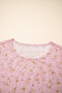 Western Style Sheer Floral Mesh Button Front Shirt