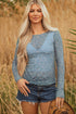Western Style Sheer Floral Mesh Button Front Shirt