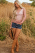 Western Style Sheer Floral Mesh Button Front Shirt
