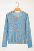 Western Style Sheer Floral Mesh Button Front Shirt