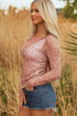 Western Style Sheer Floral Mesh Button Front Shirt