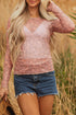 Western Style Sheer Floral Mesh Button Front Shirt