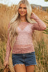 Western Style Sheer Floral Mesh Button Front Shirt