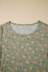 Western Style Sheer Floral Mesh Button Front Shirt
