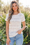 Western Style Sheer Lace Short Sleeve Top