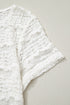 Western Style Sheer Lace Short Sleeve Top